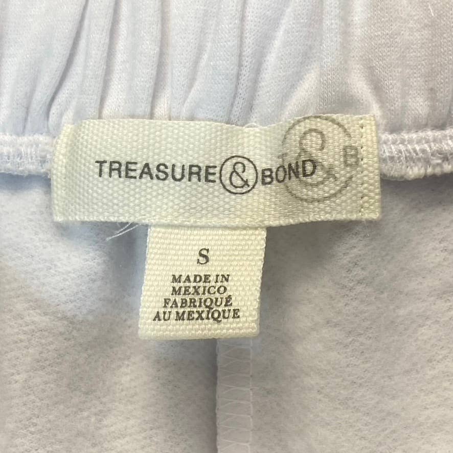 TREASURE & BOND Women's White Raw Hem Drawstring Waist Pull-On Sweat Shorts SZ S