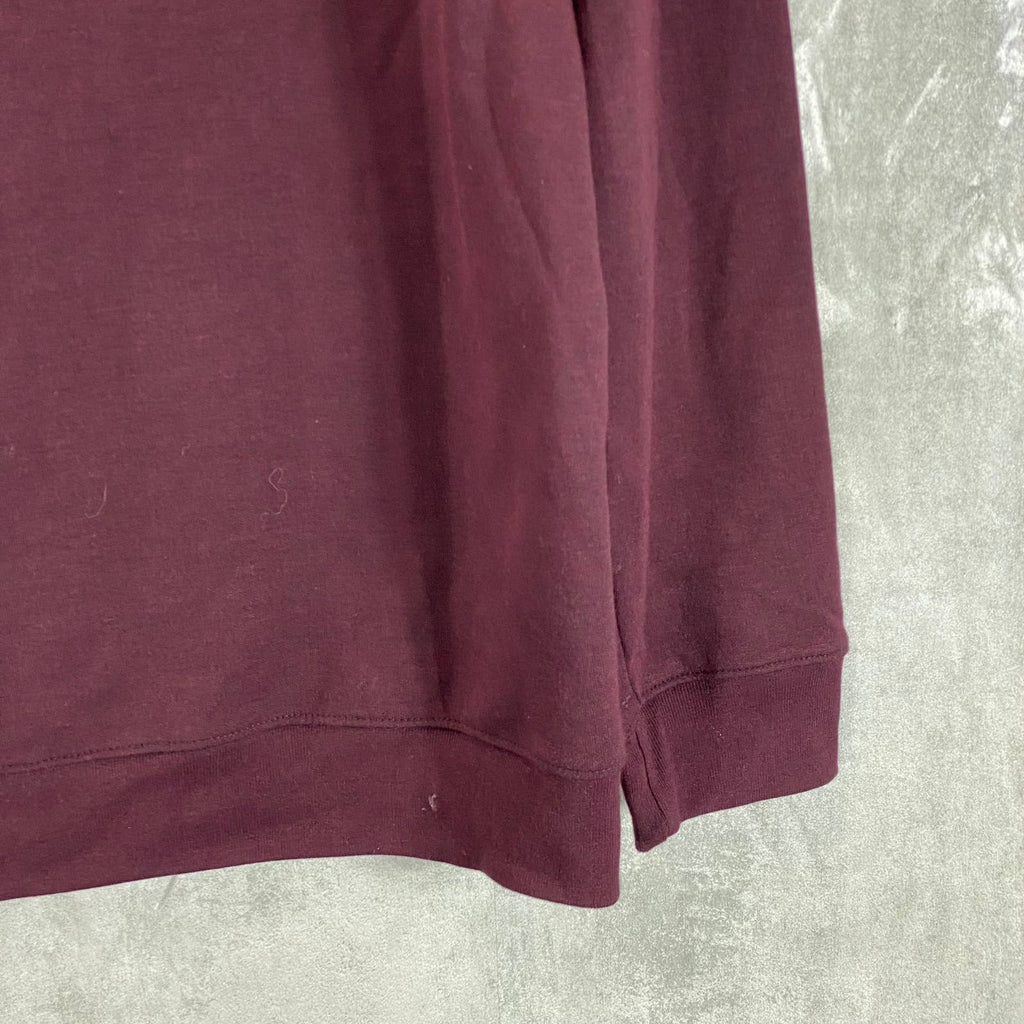 ALFANI Men's Port Heather Baseball Ottoman Quarter-Zip Stretch Sweatshirt SZ L