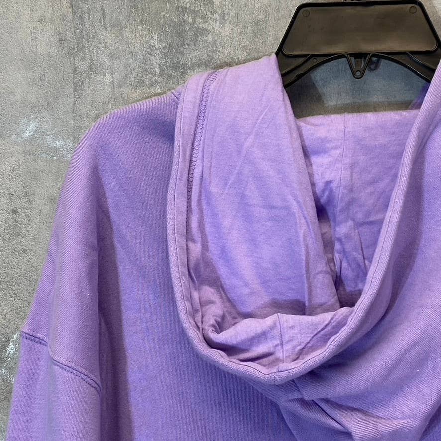 BP. Women's Purple Wildcats Cutoff Graphic Long Sleeve Pullover Hoodie SZ M