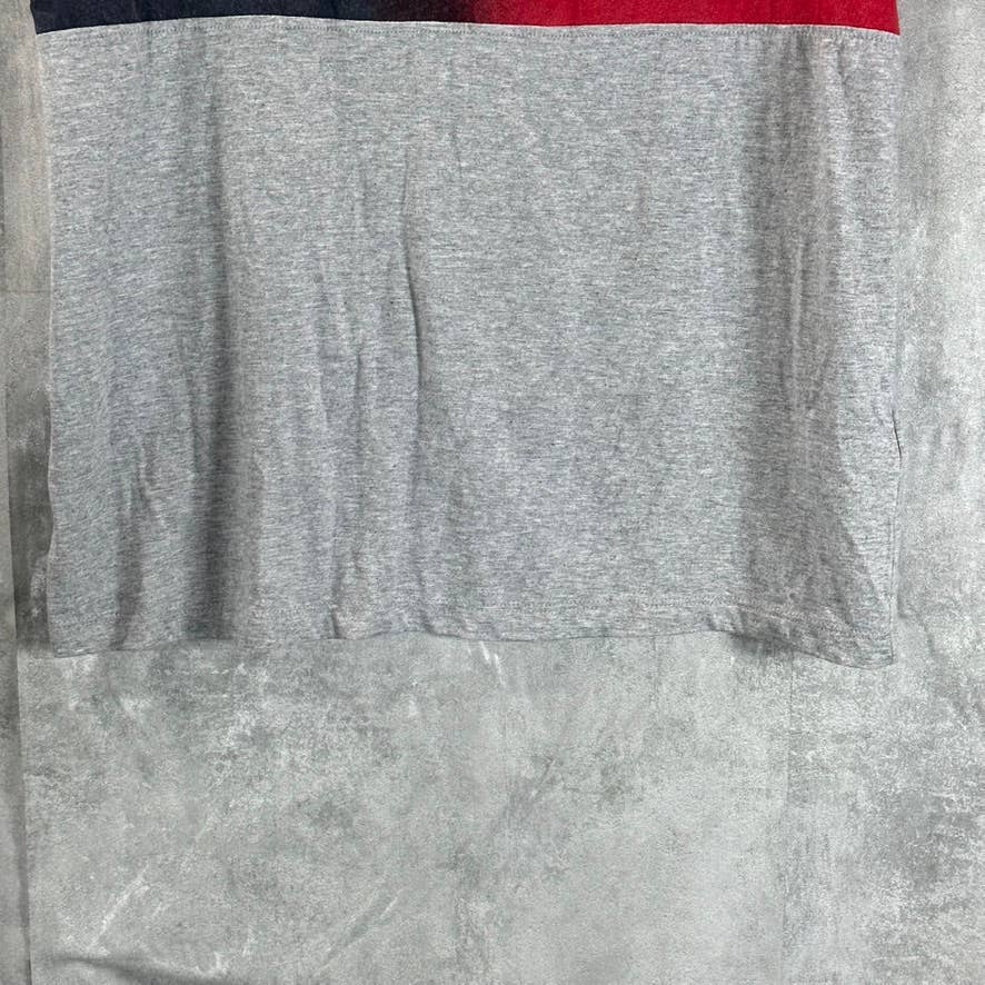 TOMMY HILFIGER Women's Grey Heather Crewneck Ombre Flag Graphic T-Shirt SZ L
