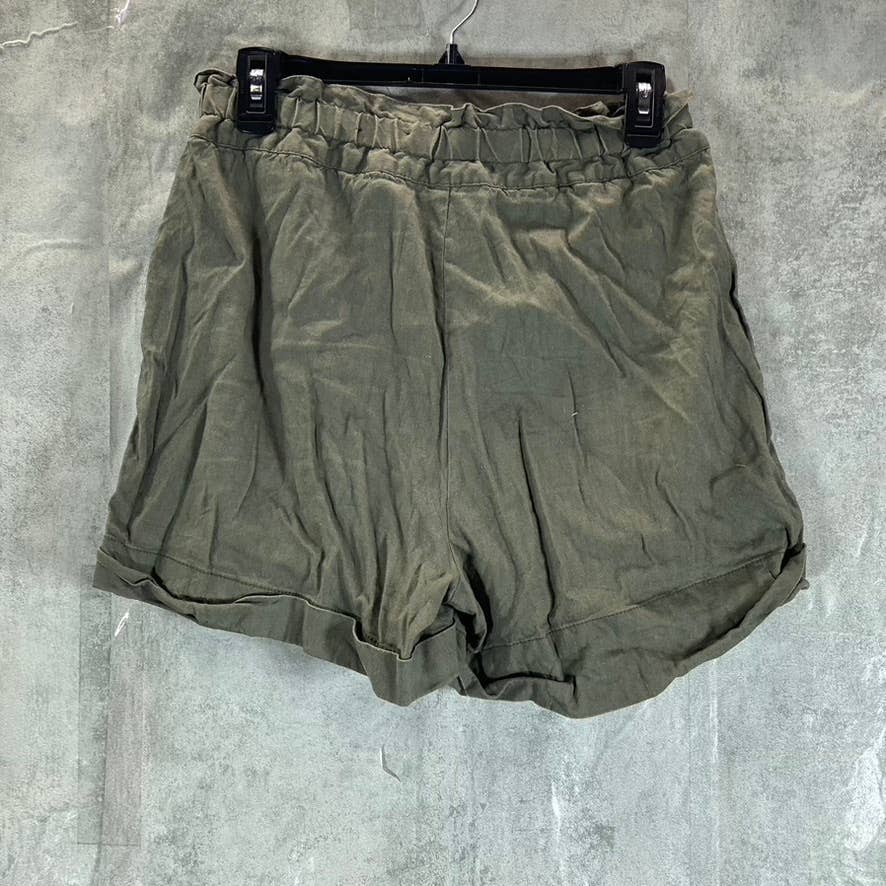 INC INTERNATIONAL Women's Moss Mountain High-Rise Paperbag Cuffed Shorts SZ M