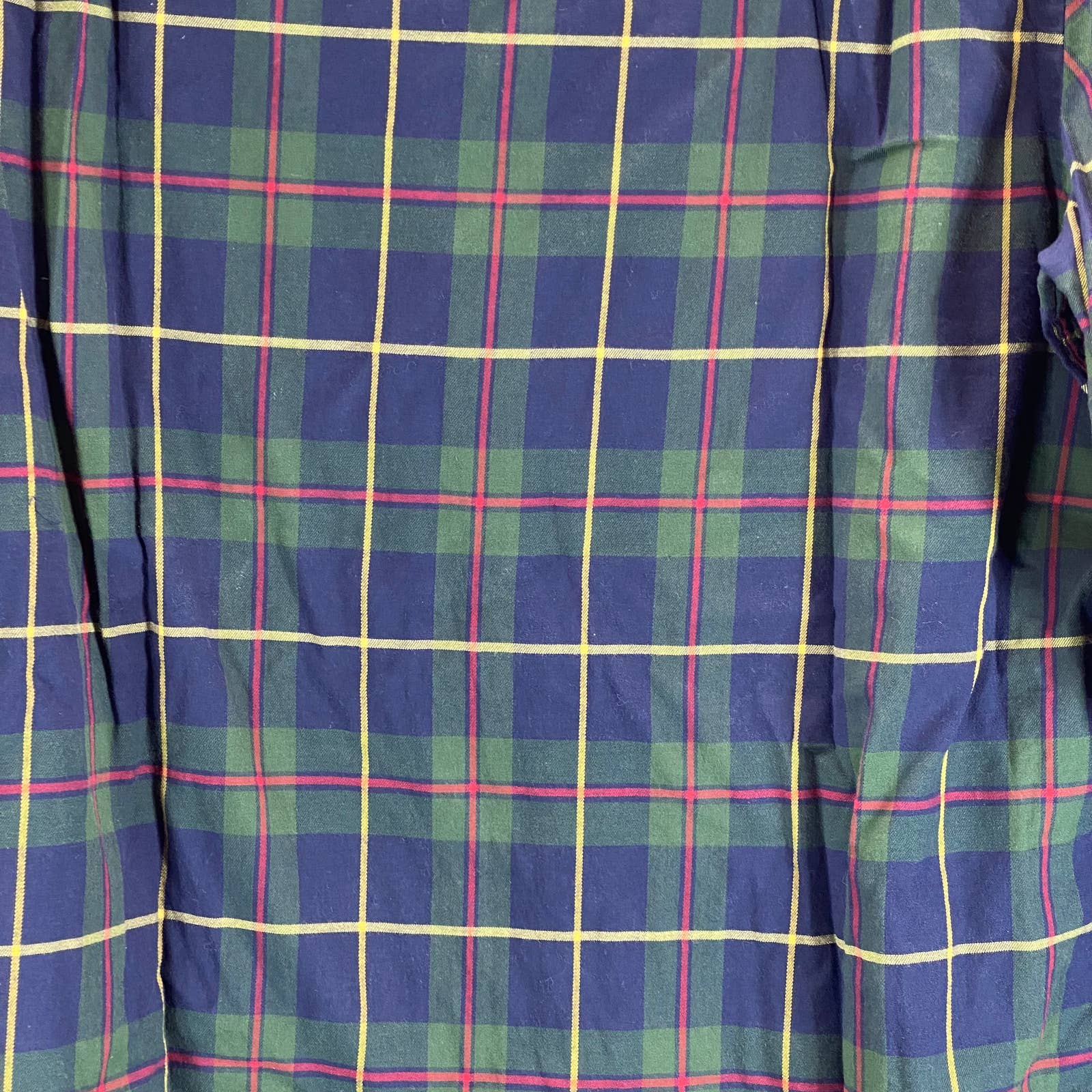 CLUB ROOM Men's Blue Plaid Regular-Fit Button-Up Long-Sleeve Shirt SZ L