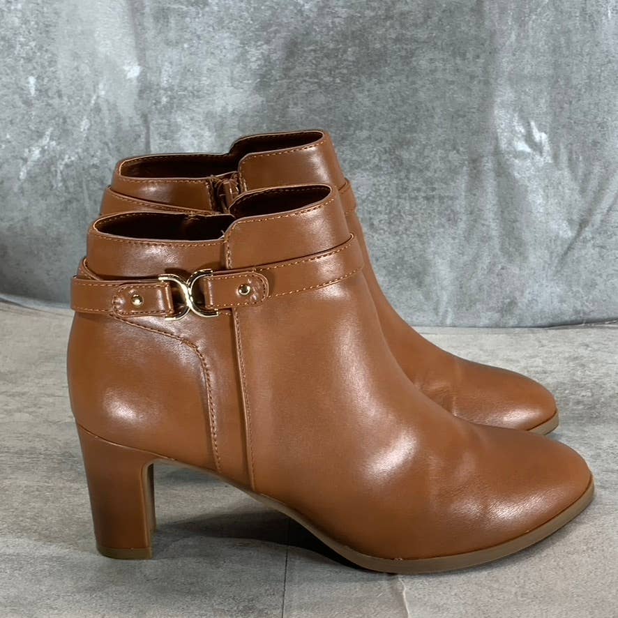 CHARTER CLUB Women's Brown Pixxy Almond-Toe Dress Booties SZ 8.5