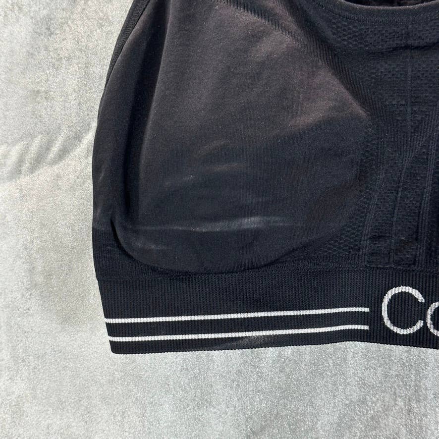 CALVIN KLEIN PERFORMANCE Women's Black Seamless Medium Impact Sports Bra SZ S