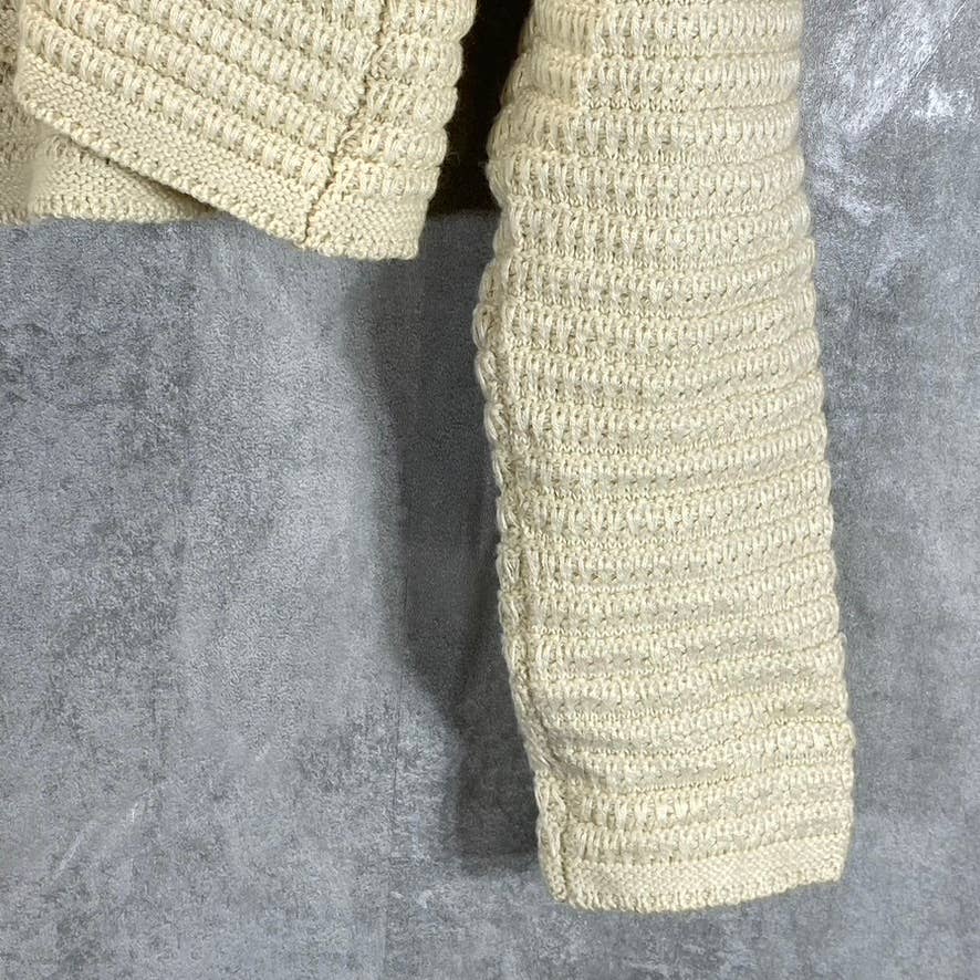 AND NOW THIS Women's Bone V-Neck Knit Dolman Long Sleeve Cardigan SZ M