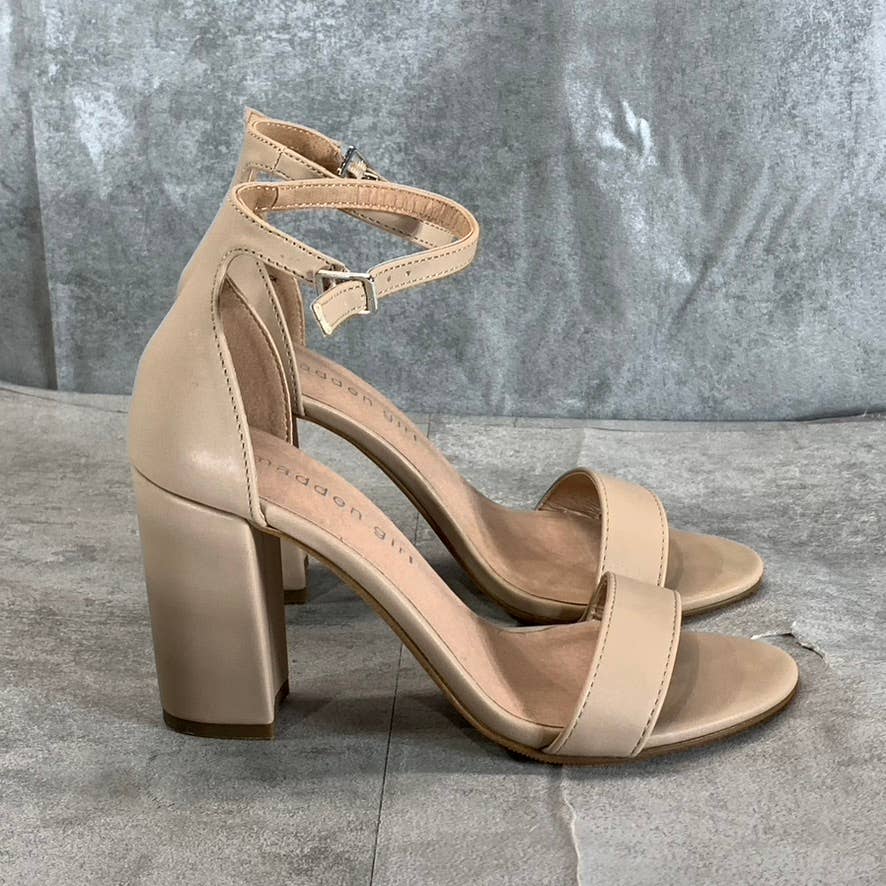 MADDEN GIRL Women's Blush Smooth Bella Two-Piece Block-Heel Sandals SZ 5