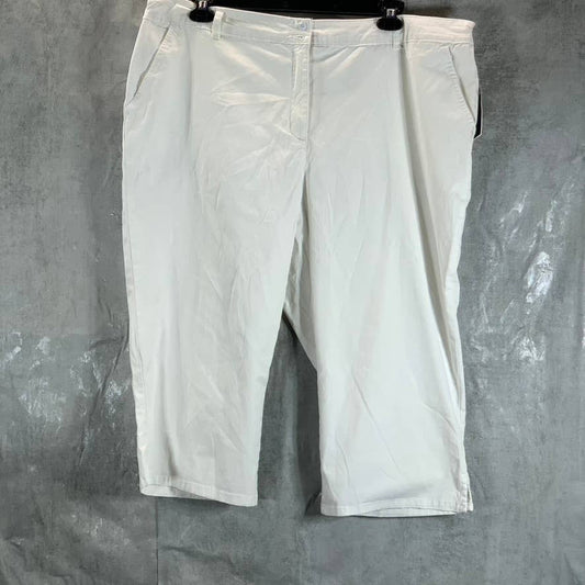 KAREN SCOTT Women's Plus Bright White Comfort-Waist Capri Pants SZ 22W