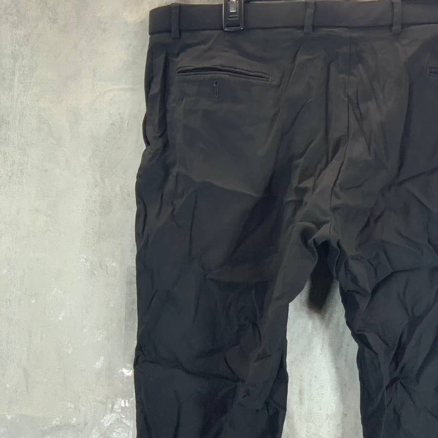 TOMMY HILFIGER Men's Black Solid TH-Flex Stretch Modern-Fit Dress Pants SZ 38X29