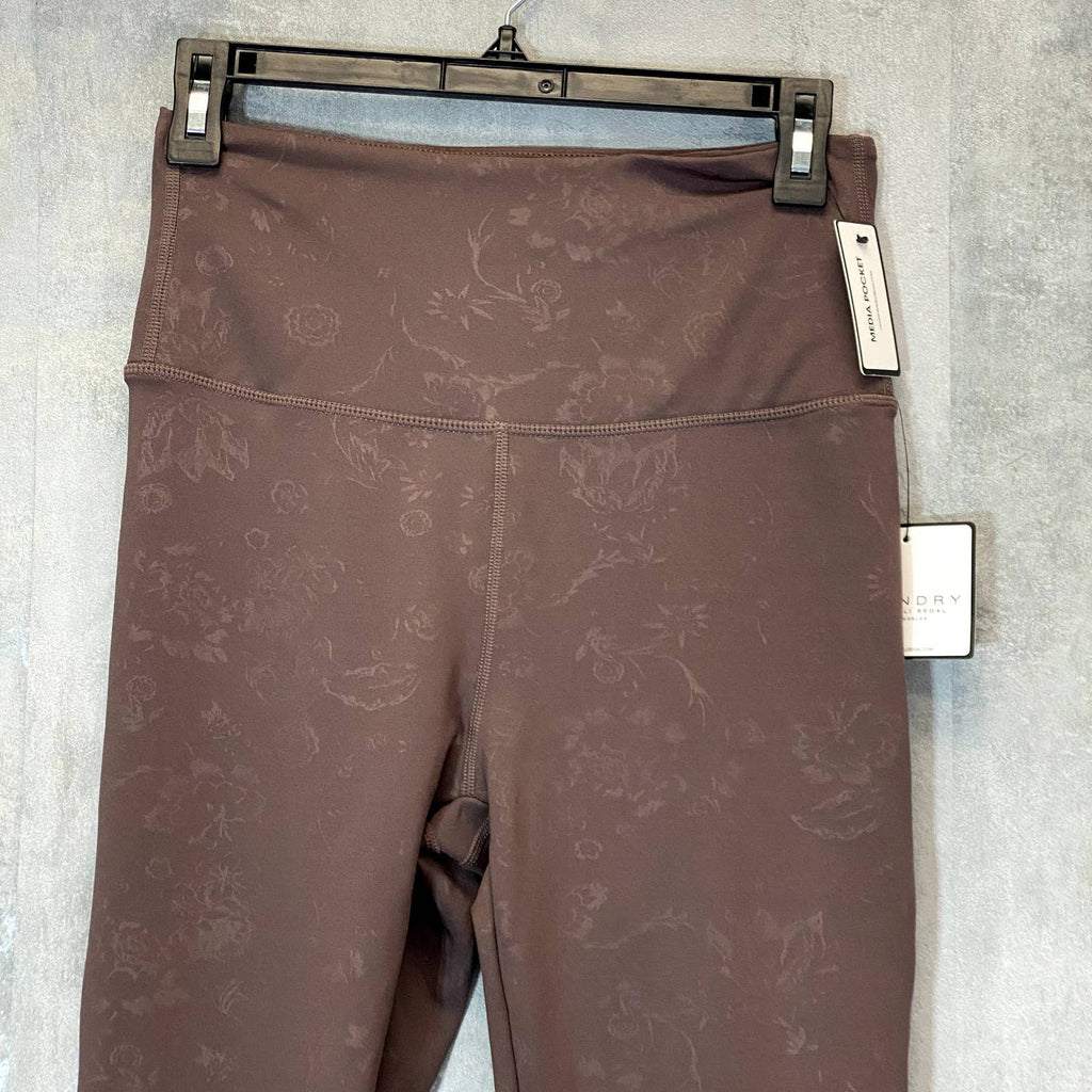 LAUNDRY By Shelli Segal Taupe Printed High-Waist Stretch Active Leggings SZ M