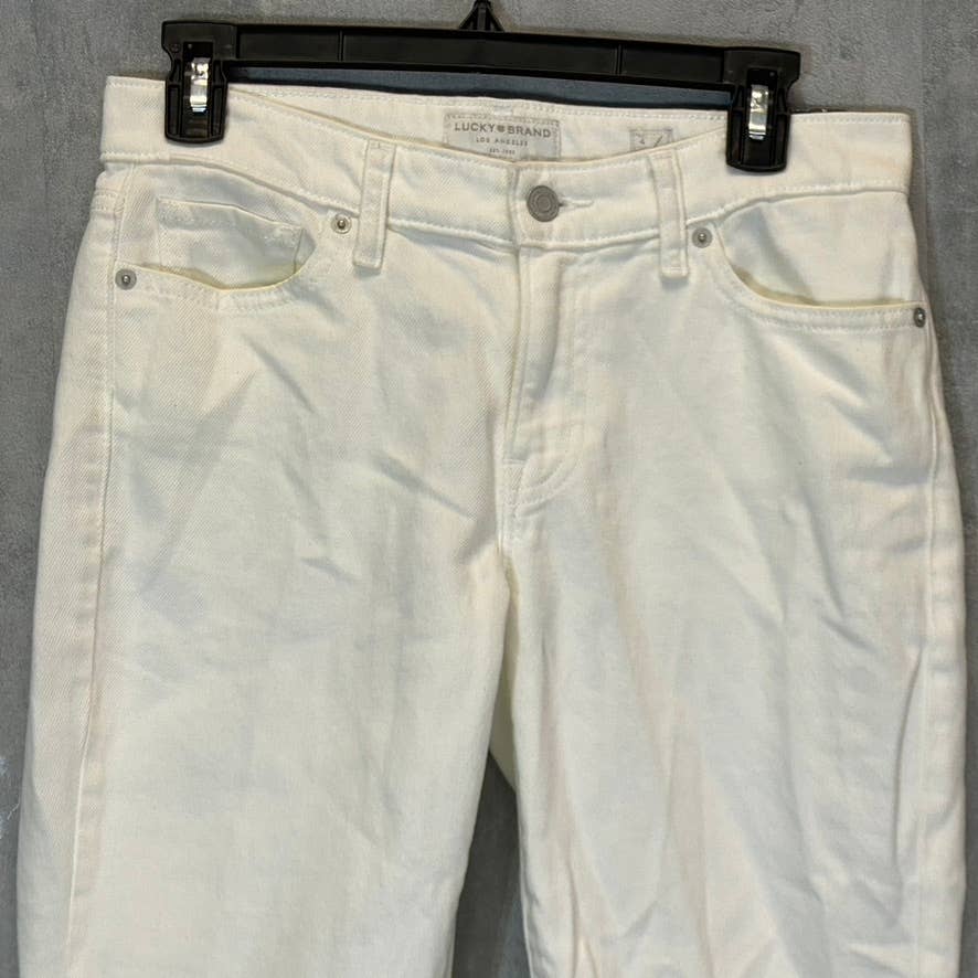 LUCKY BRAND Women's White Sweet Mid-Rise Crop Straight-Leg Jeans SZ 4/27