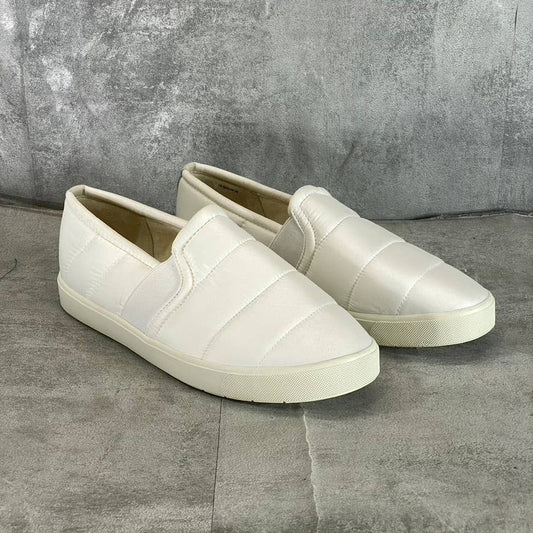 VINCE. Women's White Blair Quilted Round-Toe Slip-On Sneakers SZ 9