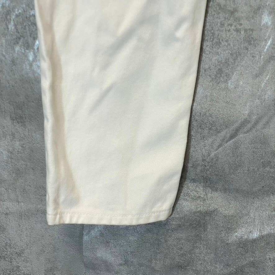 AFRM Women's White Luisa Distressed High-Rise Ankle Crop Skinny Denim Jeans SZ28