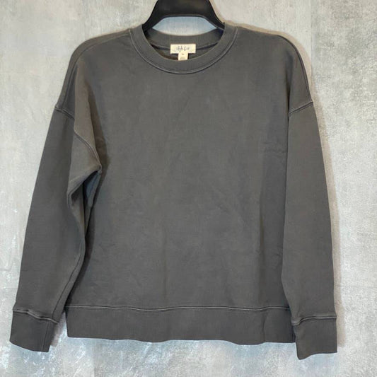 STYLE & CO Women's Washed Black Relaxed Crewneck Pullover Sweatshirt SZ XS