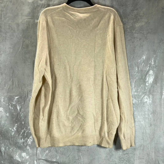 CLUB ROOM Men's Oatmeal Solid Cashmere Crewneck Pullover Sweater SZ XL