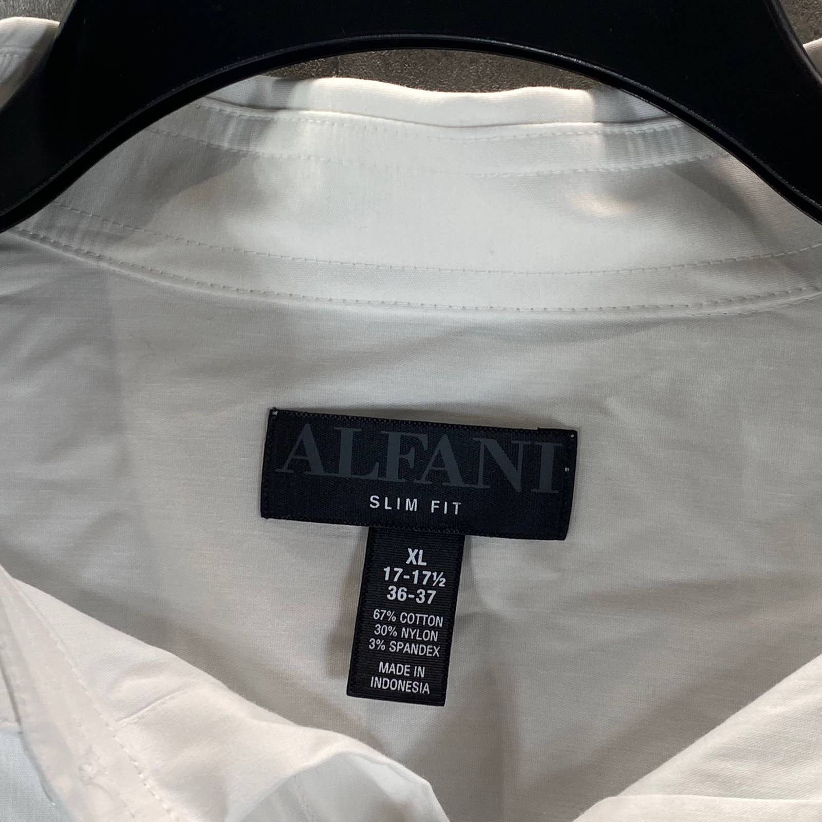 ALFANI Men's White Slim-Fit 2-Way Stretch Button-Up Long-Sleeve Dress Shirt SZXL