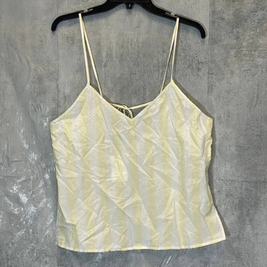 BLDWN Women's Optic White/Sunkiss Quinn Sleeveless Lightweight Silk-Blend Tank Top SZ M