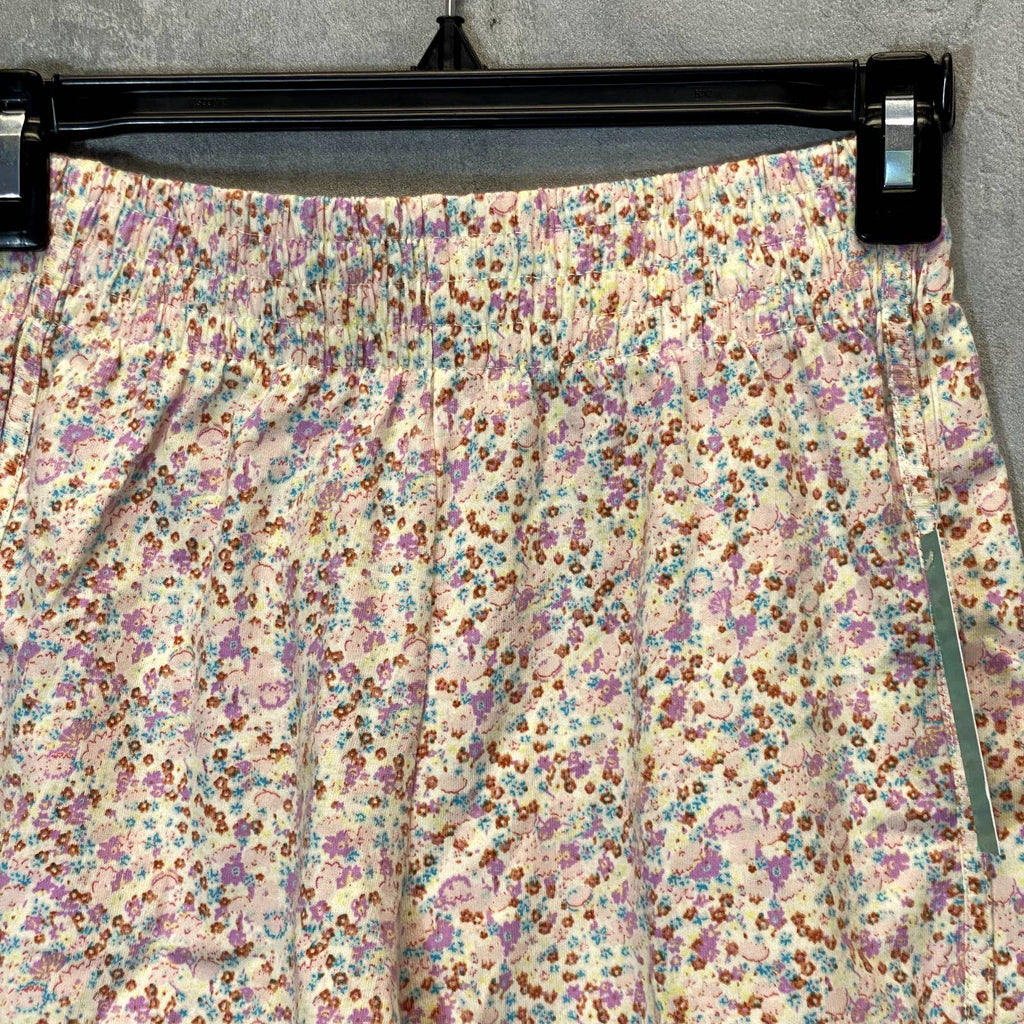 ABOUND Pink-Ivory Maeisy Ditsy Dolphin Hem Elastic Waist Pull-On Shorts SZ XXS