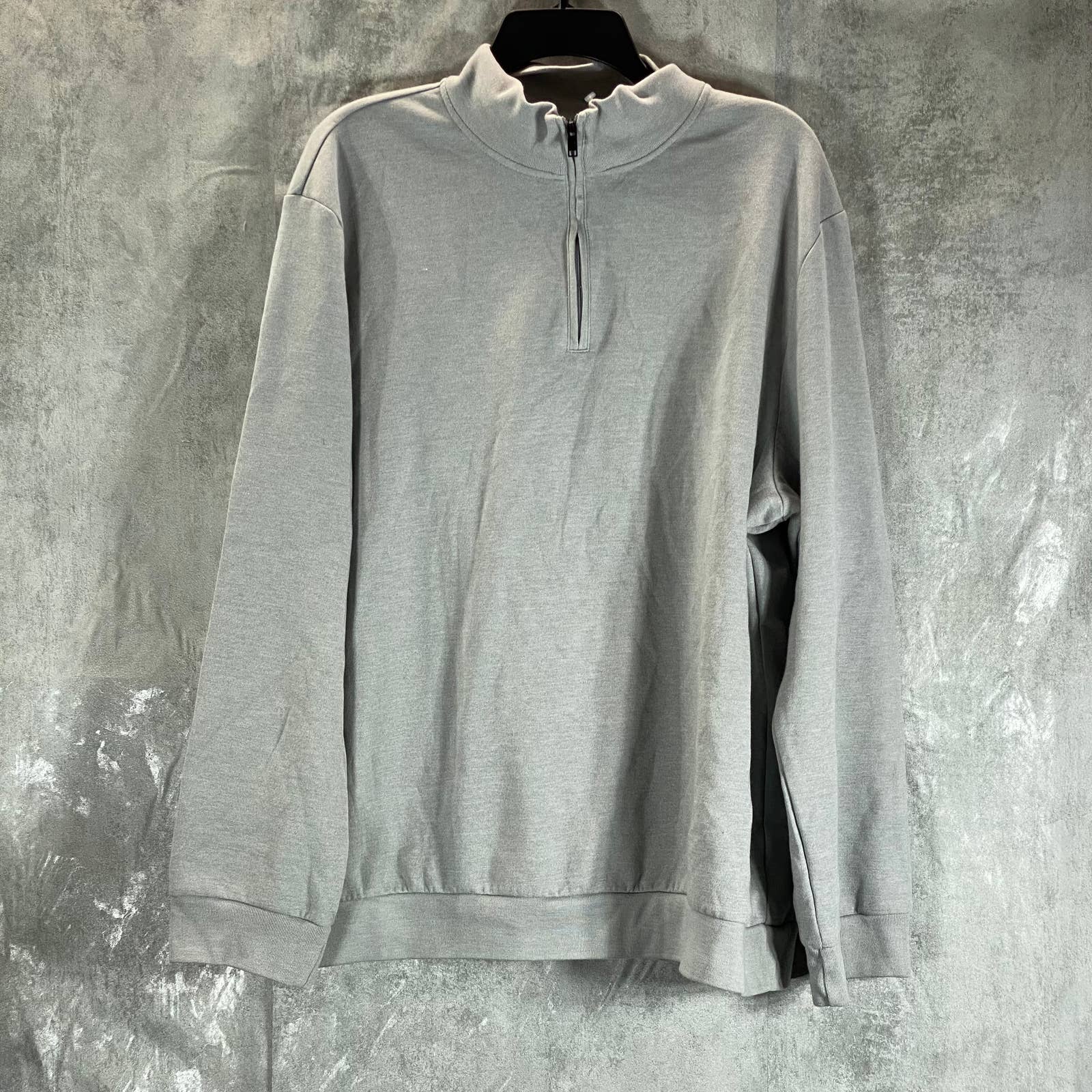 ALFANI Men's Casual Grey Heather Solid Quarter-Zip Pullover Sweater SZ XL