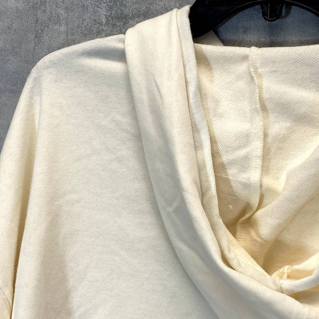 ELODIE Women's Off White Ombre Drawstring Pullover Hoodie SZ M