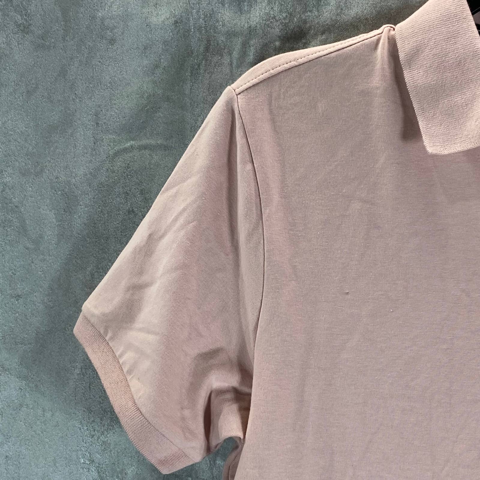 DKNY Men's Dusty Pink Essential Classic-Fit Short-Sleeve Polo Shirt SZ S