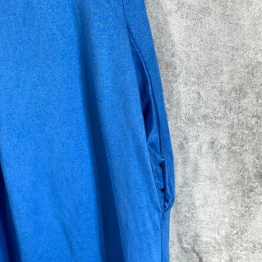 24SEVEN COMFORT APPAREL Women's Blue Short Sleeve Pocket Detail Dress SZ XL
