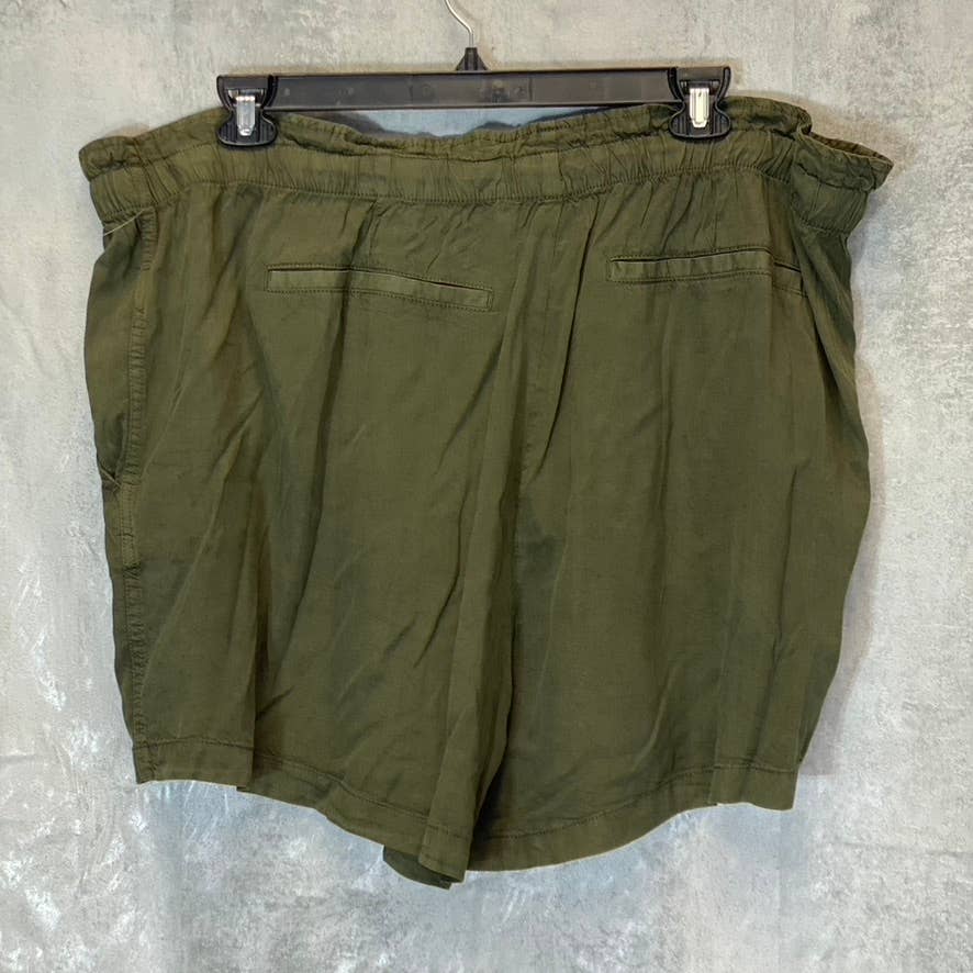 SANCTUARY Women's Plus Size Olive Drawstring Tie Pull-On Lightweight Shorts SZ3X