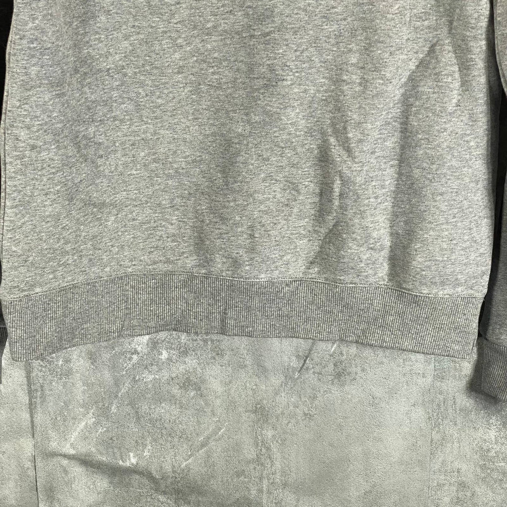 REEBOK Men's Medium Grey Heather Identity Fleece Stacked Logo Hoodie SZ M