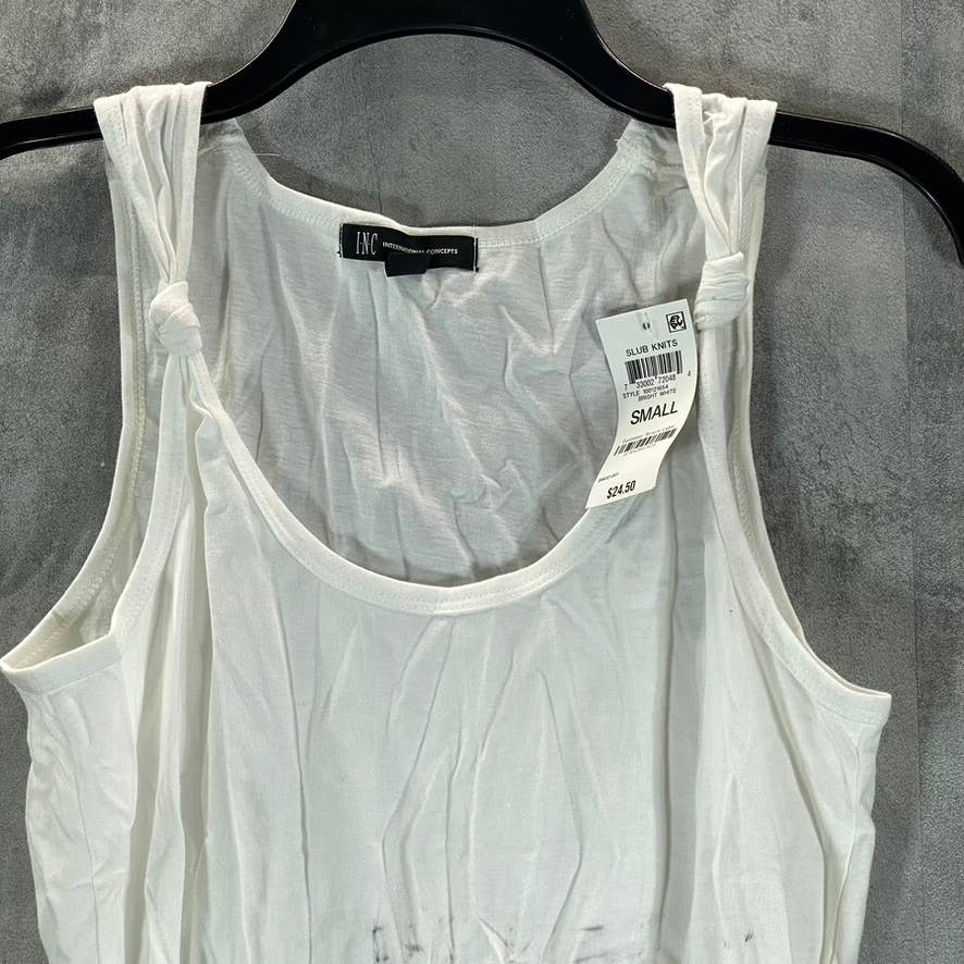 INC INTERNATIONAL CONCEPTS Women's Bright White Knotted-Strap Tank Top SZ S