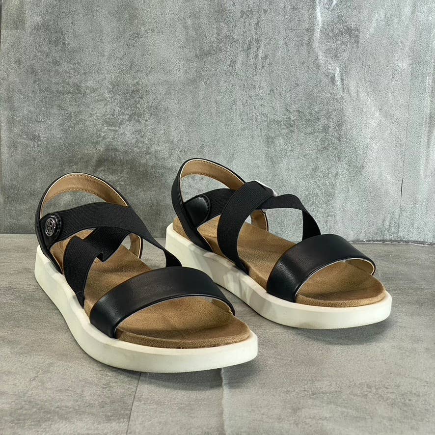 GIANI BERNINI Women's Black Strappy Flixii Faux Leather Casual Sandals SZ 9