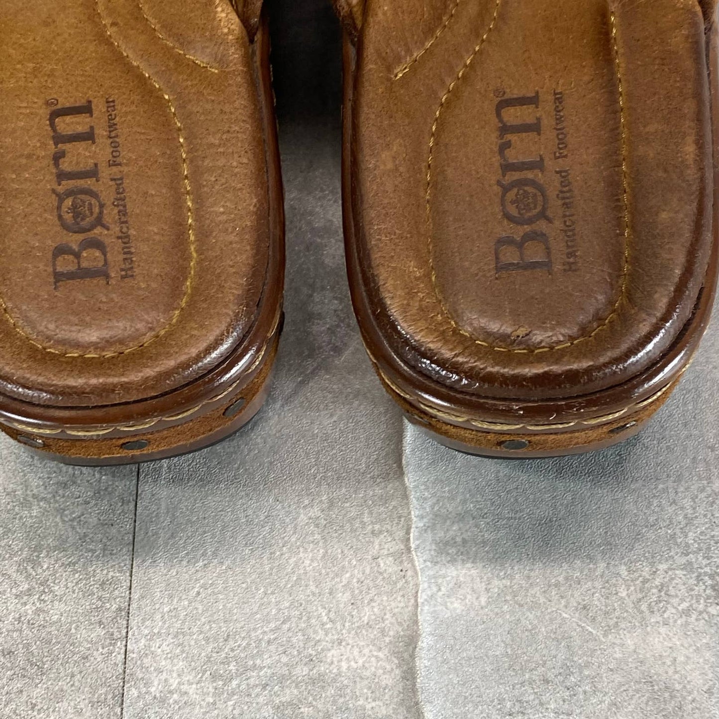 BORN Women's Brown Leather Yucatan Round-Toe Comfort Slip-On Shoes SZ 7