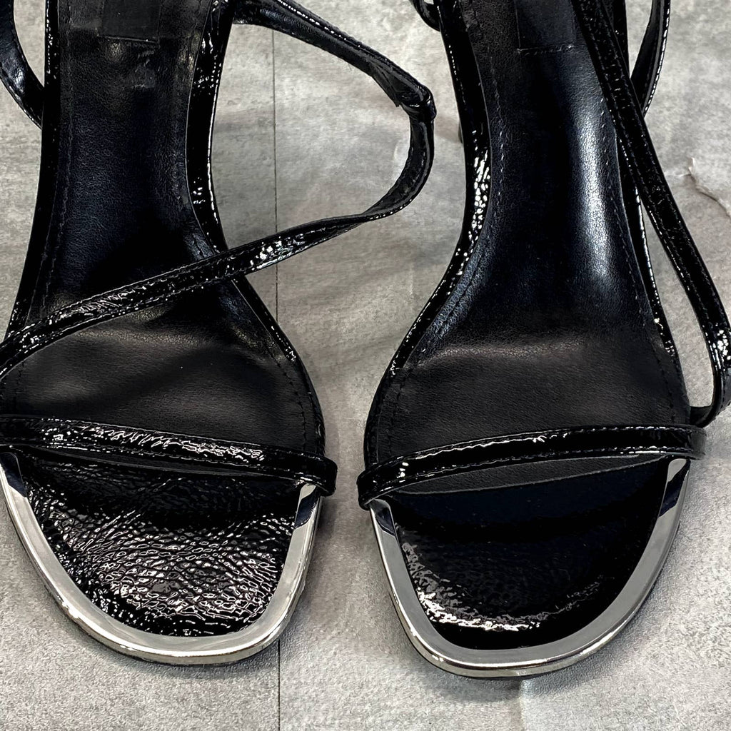 DKNY Women's Black Danielle Square-Toe Strappy Stiletto Dress Sandals SZ 7