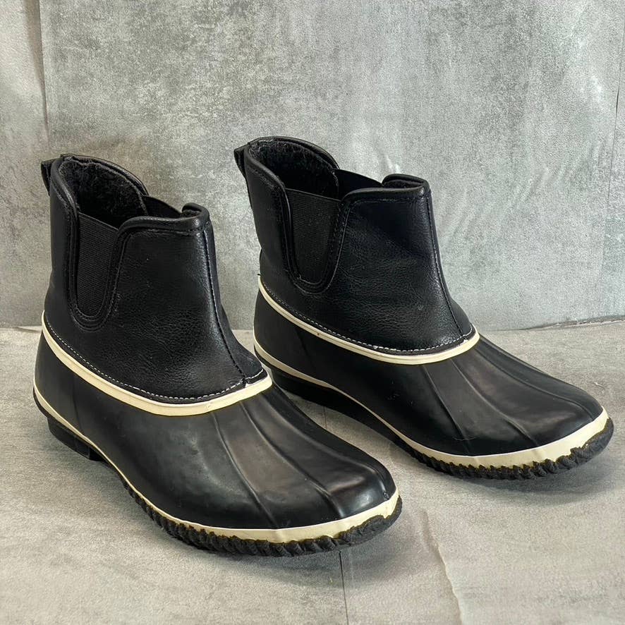 STYLE & CO Women's Black Smooth Heidie Cold-Weather Waterproof Slip-On Duck Boot