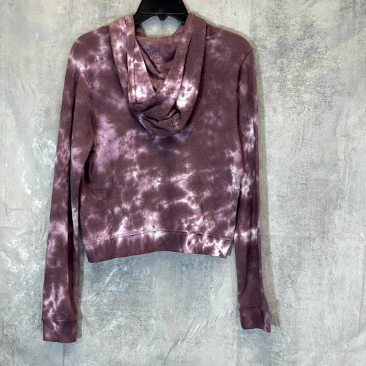TREASURE & BOND Women's Mauve Tie-Dye Long Sleeve Hooded Pullover Sweater SZ M