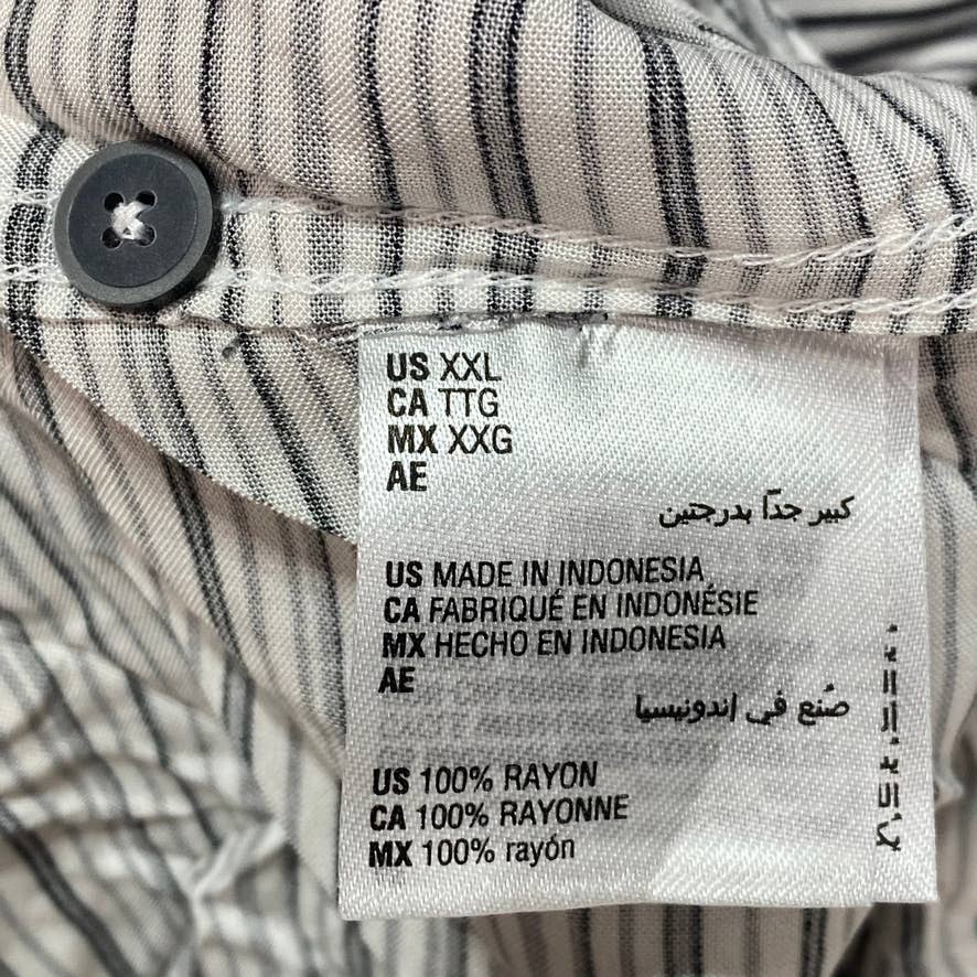 ALFANI Grey Gradient Stripe Short Sleeve Shirt SZ 2XL