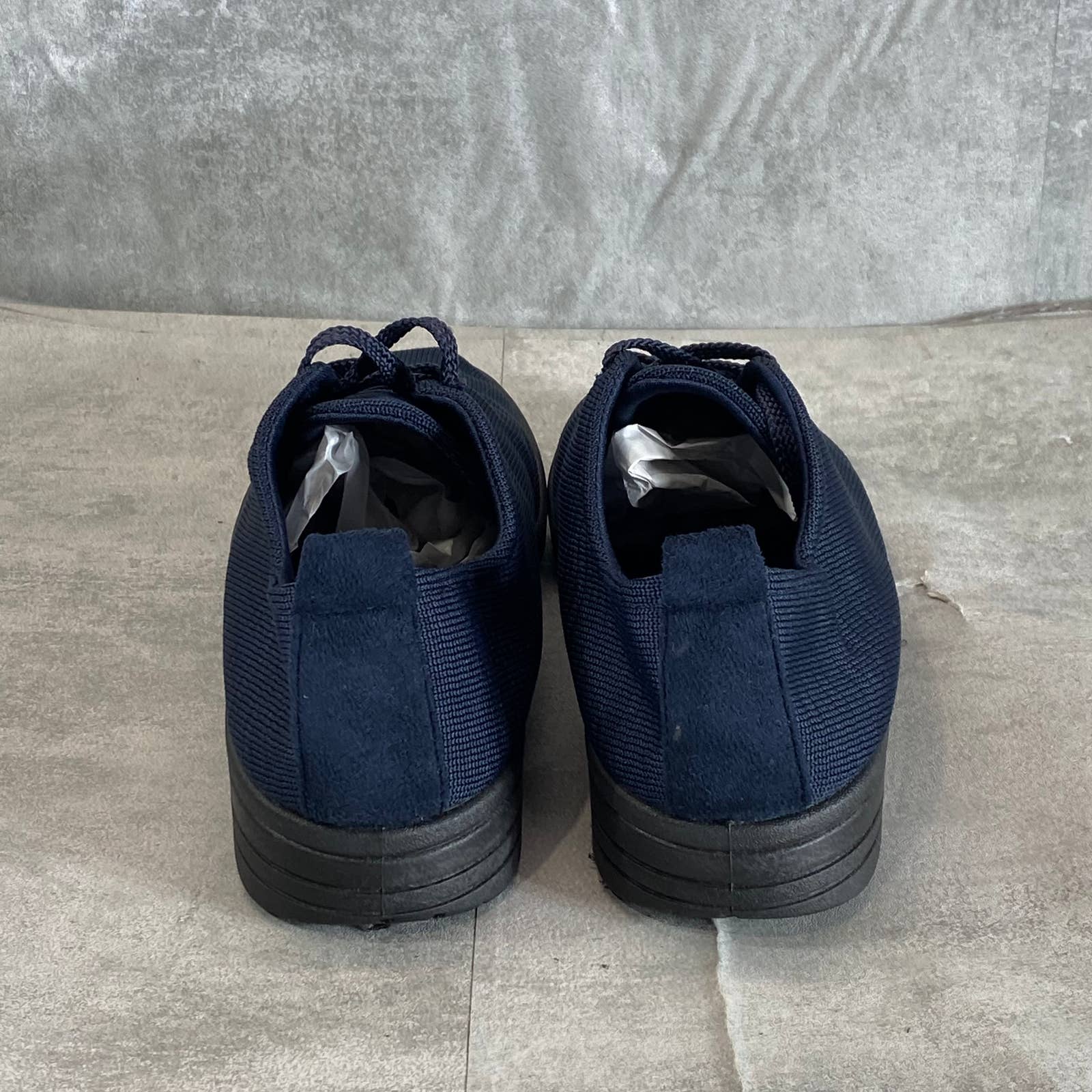 EASY STREET Women's Navy Command Knit Lace-Up Sneakers SZ 8.5