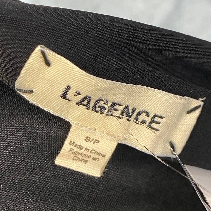L'AGENCE Women's Solid Black Ruched Bodycon Mini Skirt SZ S