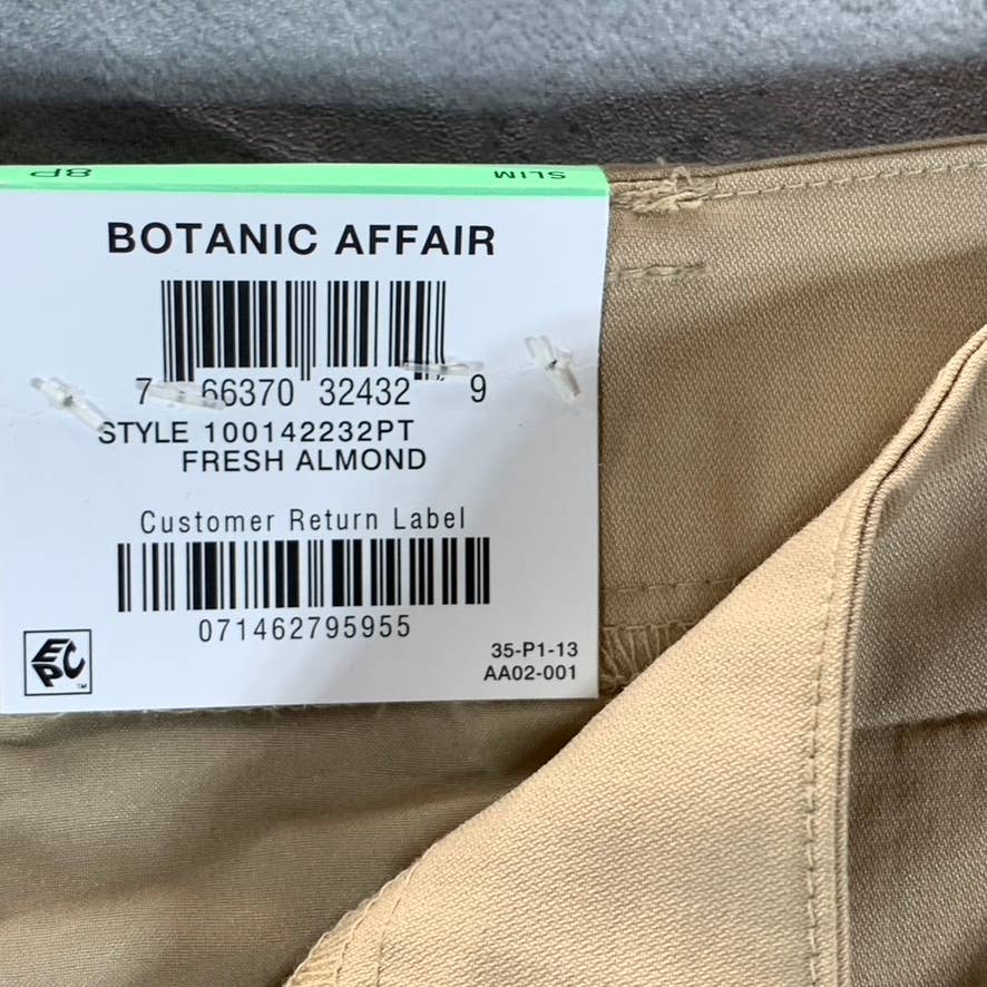 ALFANI Women's Petite Fresh Almond Comfort-Waist Ankle Length Slim Pants SZ 8P