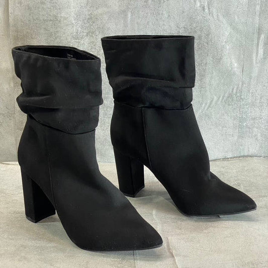 ZIGI SOHO Women's Black Saray Pointed-Toe Block-Heel Slouchy Pull-On Boots SZ8.5