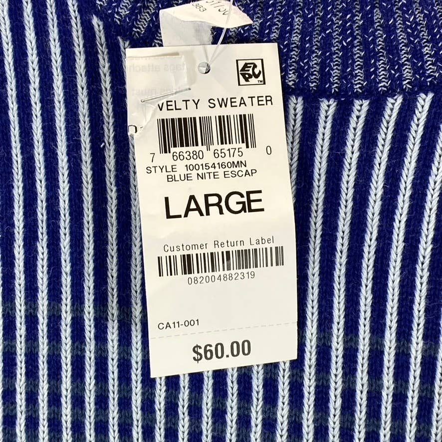 ALFANI Men's Blue Nite Escape Crewneck Ombre Striped Pullover Sweater SZ L