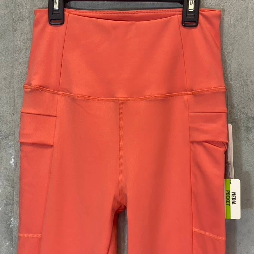 NICOLE MILLER Sport Women's Coral Pull-On Skinny Media Pocket Leggings SZ M