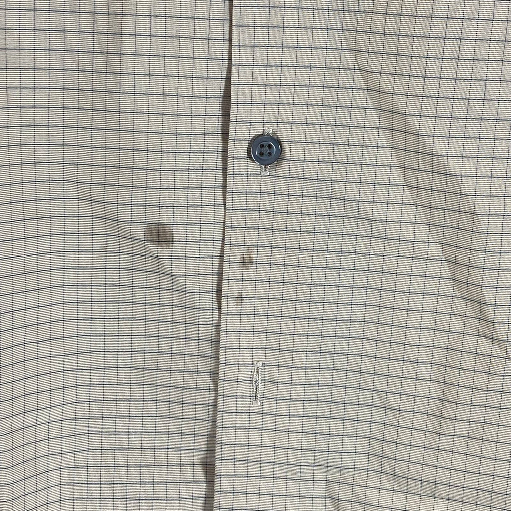 ALFANI Men's Tan Mini Check Regular-Fit Button-Up Long-Sleeve Shirt SZ 2XL