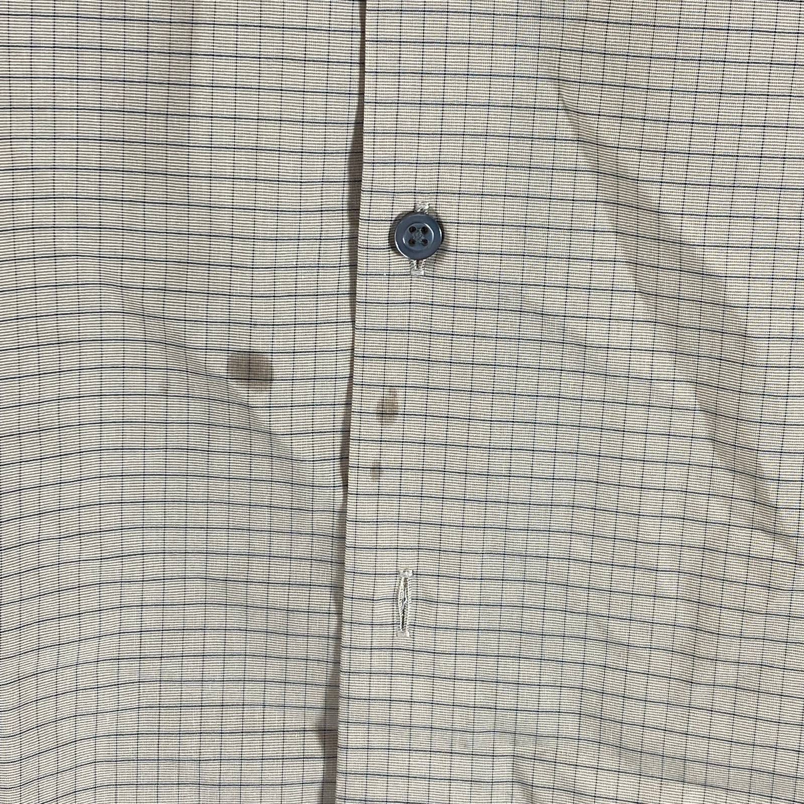 ALFANI Men's Tan Mini Check Regular-Fit Button-Up Long-Sleeve Shirt SZ 2XL