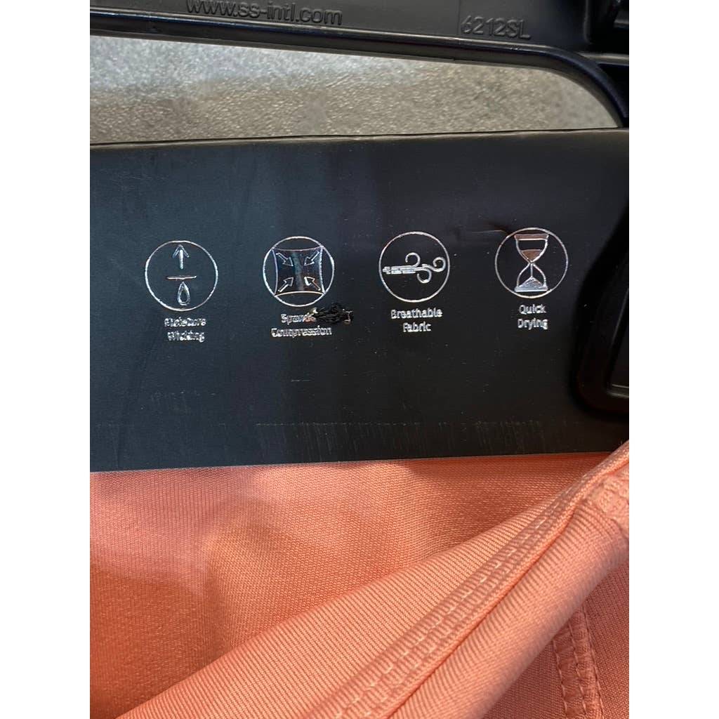 KAY UNGER Women's Peach Ruched Cuff High-Waist Media Pocket Pull-On Athletic Legging SZ M