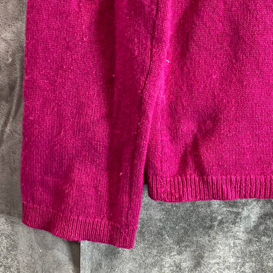 CHARTER CLUB Women's Fuchsia Flirt Cashmere Crewneck Pullover Sweater SZ S