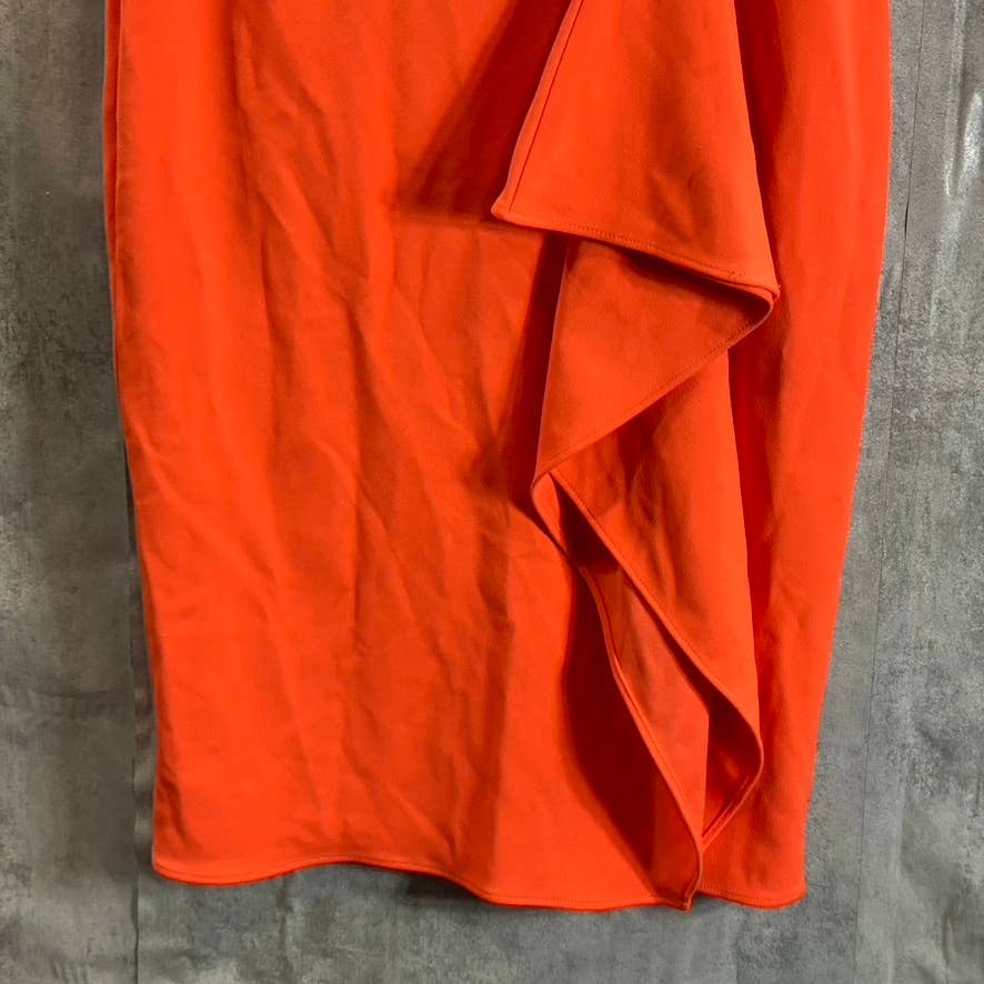 BETSY & ADAM Women's Orange One-Shoulder Bow Knee-Length Sheath Dress SZ 4