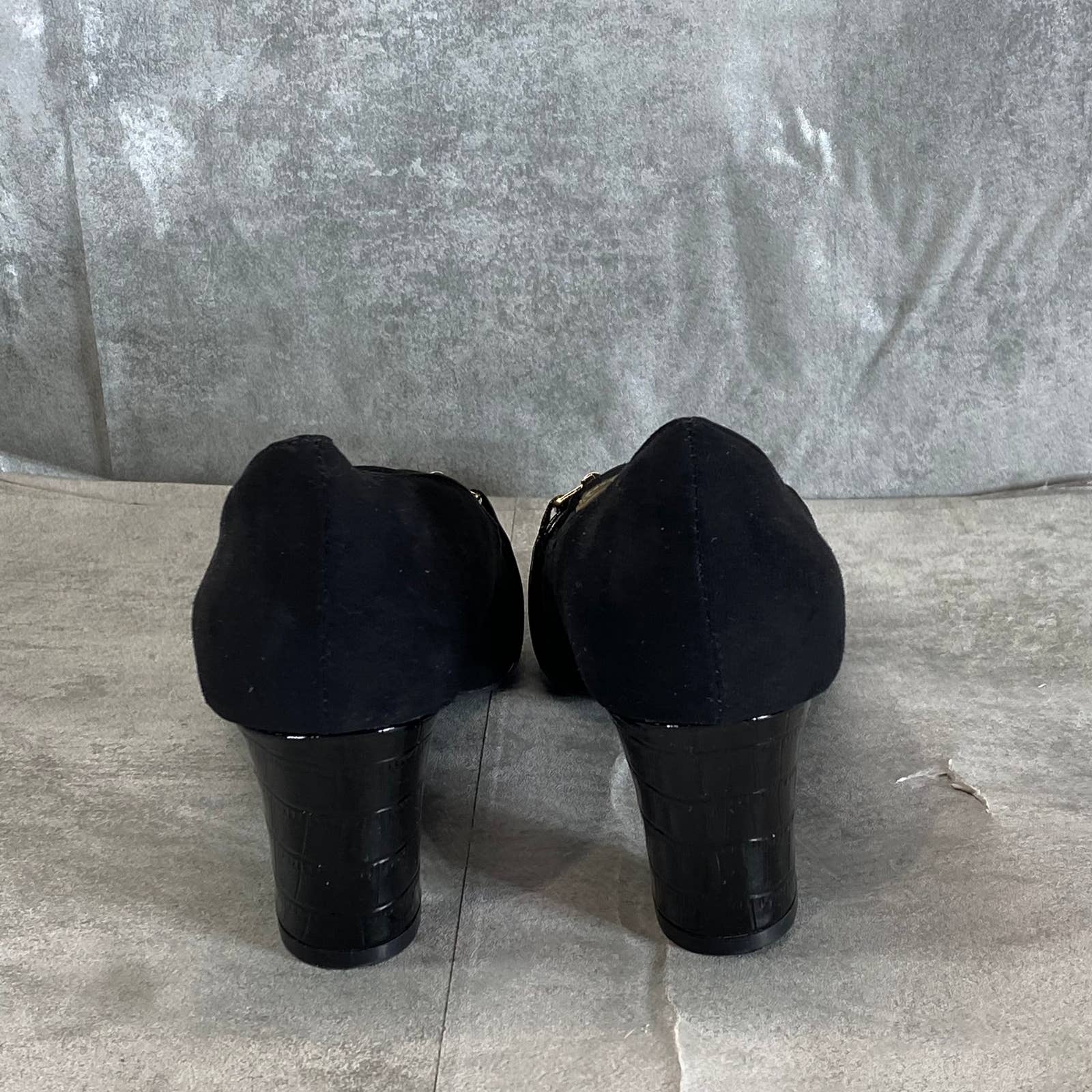 KAREN SCOTT Women's Black Faux Suede Penzey Square-Toe Dress Pumps SZ 8.5
