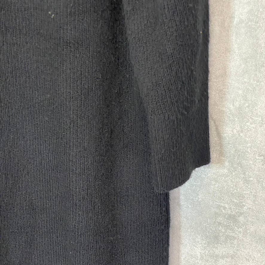 TREASURE & BOND Women's Solid Black Half-Zip Mock Neck Long Sleeve Sweater Dress SZ S