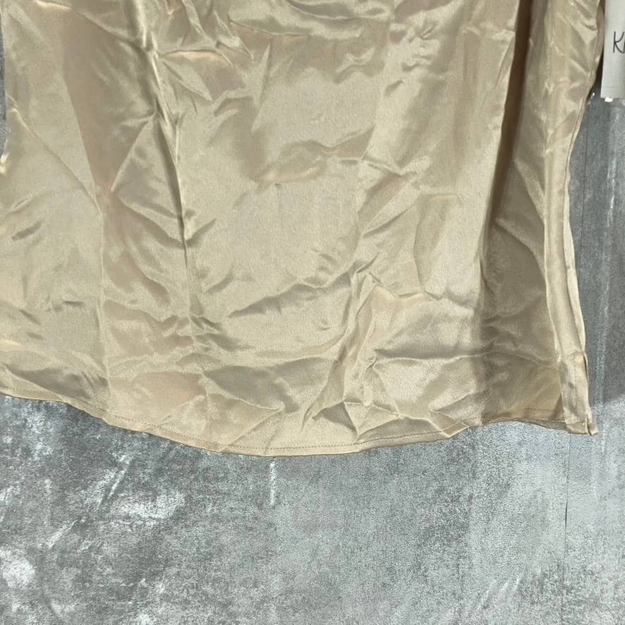 KASPER Women's Petite Champagne Scoop-Neck Sleeveless Keyhole Tank Top SZ PM