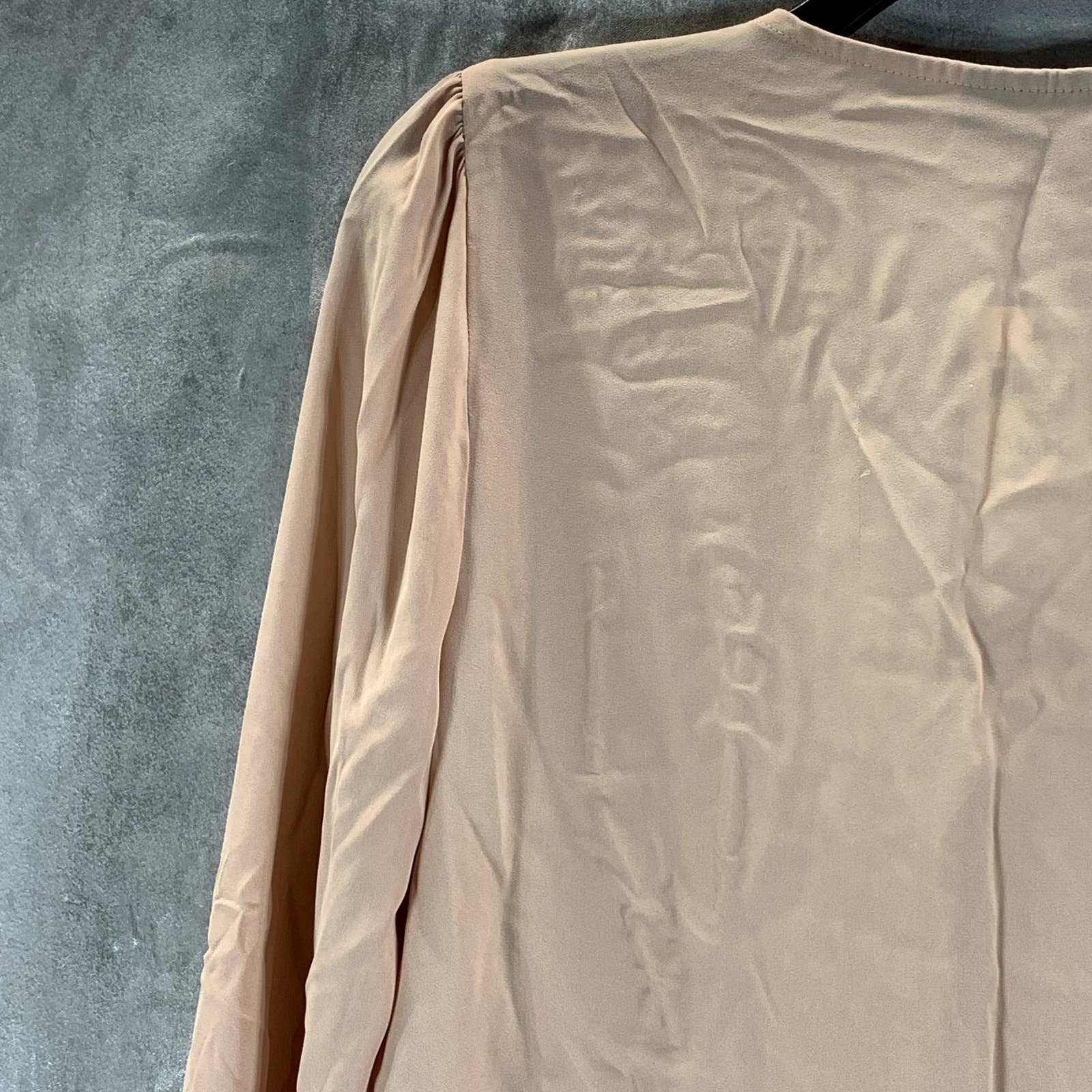 ALFANI Women's Fresh Clay Poet V-Neck Button-Front Long-Sleeve Top SZ S