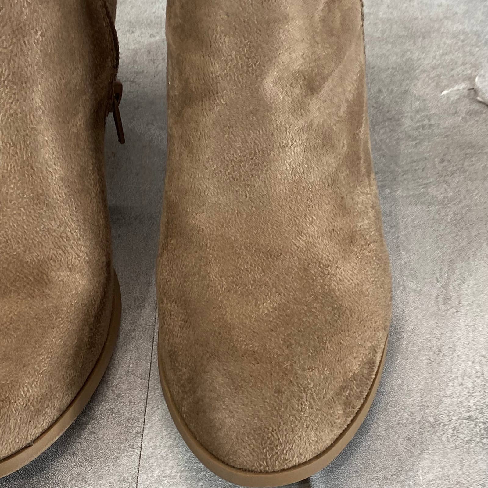 STYLE & CO Women's Taupe Masrinaa Slip-On Block-Heel Ankle Booties SZ 5